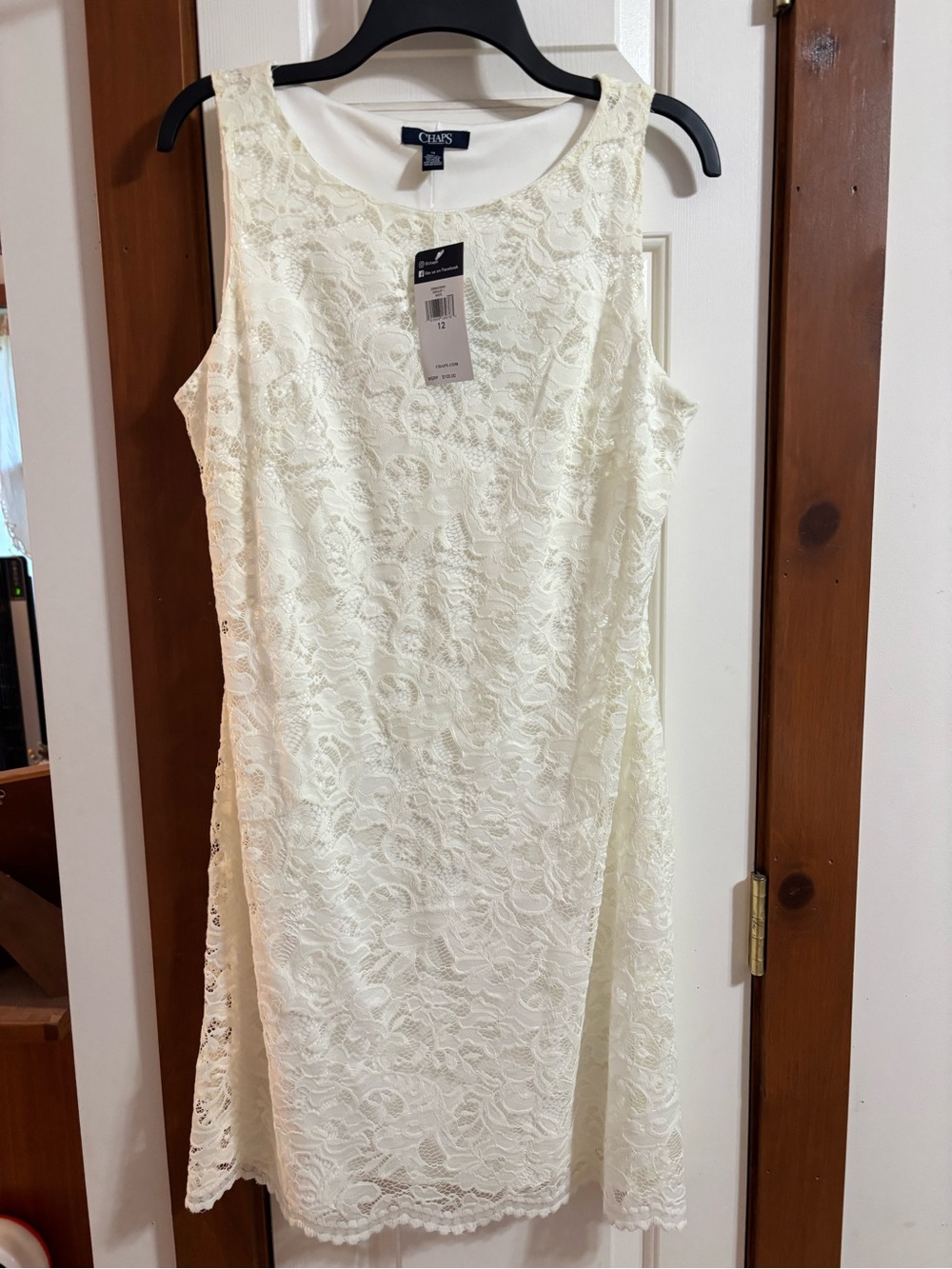 Chaps Ivory Lace Sheath Dress